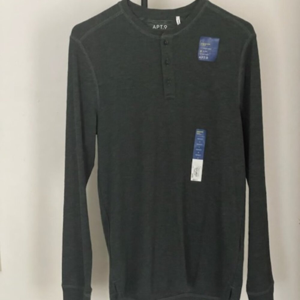 Apt. 9 Men’s Long Sleeve Slub Henley Shirt Size Small | NWT MSRP $24